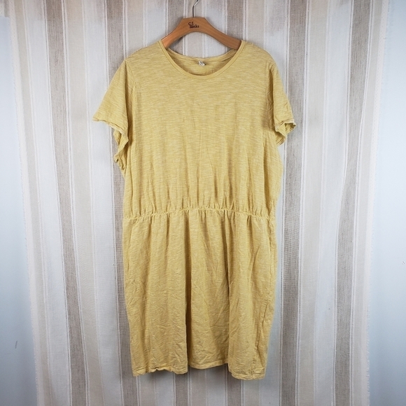 Old Navy Tshirt Dress Striped Yellow White Size 4X - Picture 1 of 7